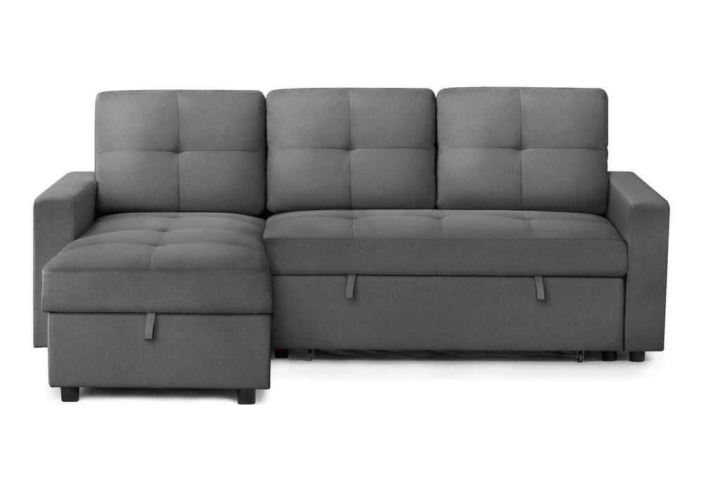 Urban Cali Sectional Sofa Charcoal Venice Sleeper Sectional Sofa Bed with Reversible Storage Chaise - Available in 5 Colours
