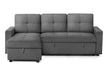 Urban Cali Sectional Sofa Charcoal Venice Sleeper Sectional Sofa Bed with Reversible Storage Chaise - Available in 5 Colours
