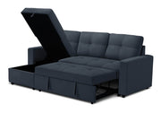 Urban Cali Sectional Sofa Dark Blue Venice 89.5" Wide Sleeper Sectional Sofa Bed with Reversible Storage Chaise - Available in 5 Colours