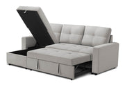 Urban Cali Sectional Sofa Grey Venice 89.5" Wide Sleeper Sectional Sofa Bed with Reversible Storage Chaise - Available in 5 Colours