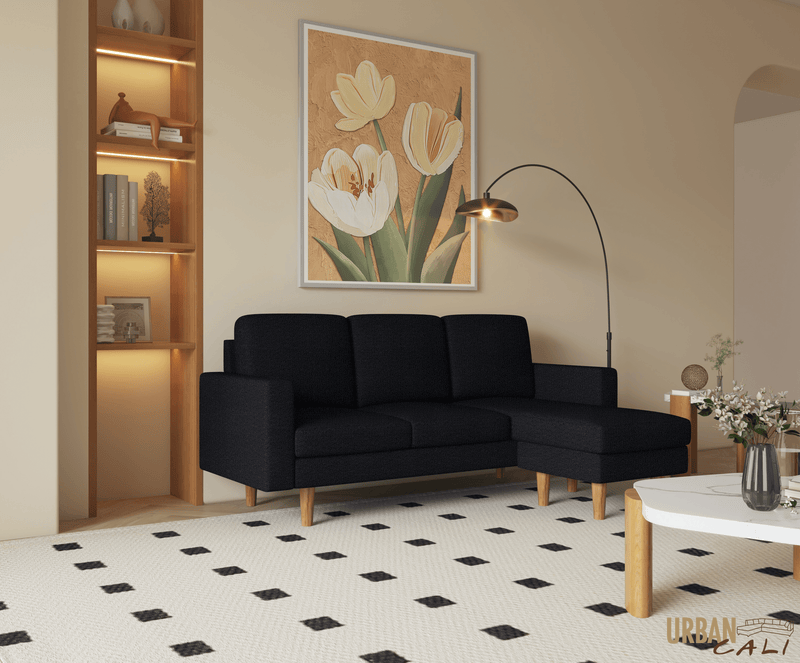 Urban Cali Sectional Sofa Hillsborough 76" Wide Boucle Sectional Sofa with Reversible Chaise - Available in 3 Colours