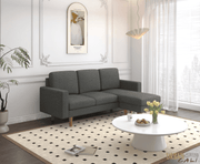 Urban Cali Sectional Sofa Hillsborough 76" Wide Boucle Sectional Sofa with Reversible Chaise - Available in 3 Colours