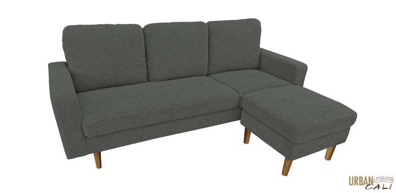 Urban Cali Sectional Sofa Hillsborough 76" Wide Boucle Sectional Sofa with Reversible Chaise - Available in 3 Colours