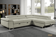 Urban Cali Sectional Sofa Hollywood Sleeper Sectional Sofa Bed with Adjustable Headrests and Storage Chaise - Available in 3 Colours