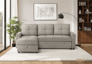Urban Cali Sectional Sofa Venice 89.5" Wide Sleeper Sectional Sofa Bed with Reversible Storage Chaise - Available in 6 Colours