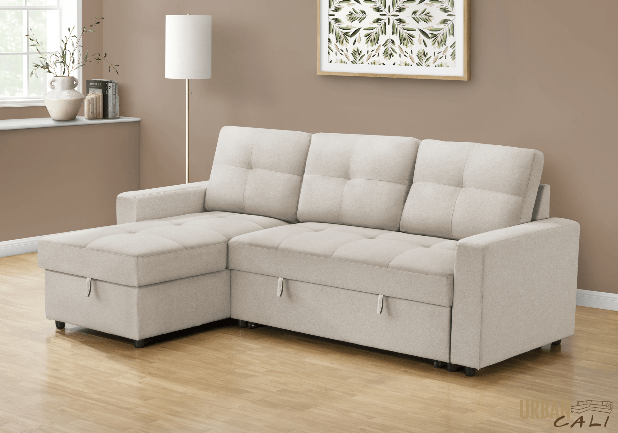 Urban Cali Venice Sleeper Sectional Sofa Bed with Reversible Storage ...