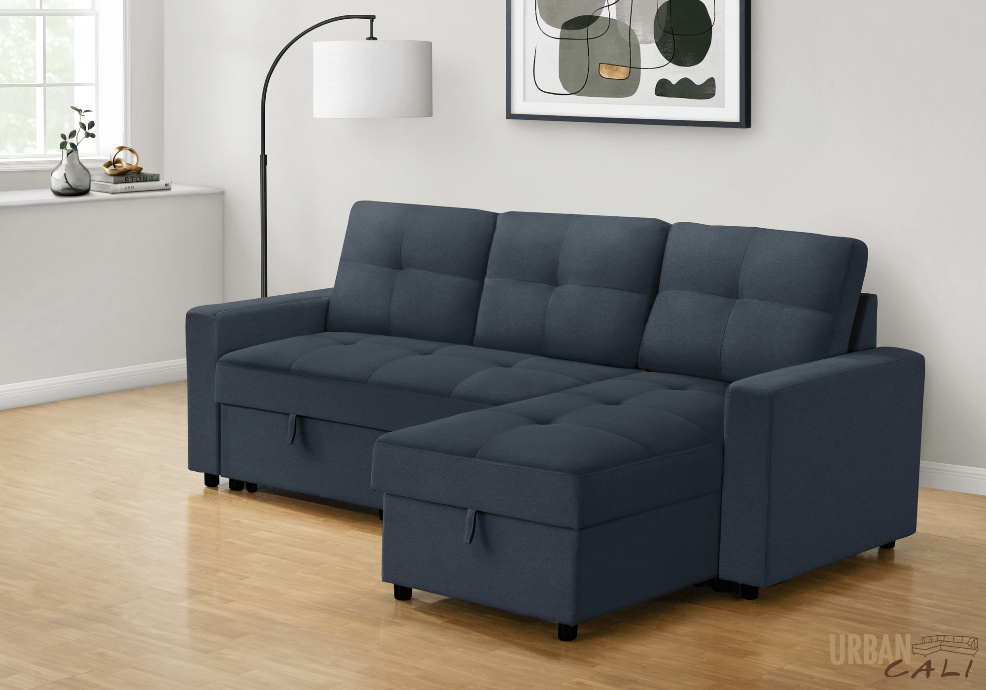 Urban Cali Venice Sleeper Sectional Sofa Bed with Reversible Storage ...