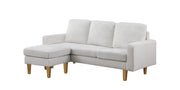 Urban Cali Sectional Sofa White Hillsborough 76" Wide Boucle Sectional Sofa with Reversible Chaise - Available in 3 Colours
