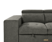 Urban Cali Sectional Sonoma 103.5" Wide Sleeper Sectional Sofa Bed with Reversible Storage Chaise and 2 Stools - Available in 2 Colours