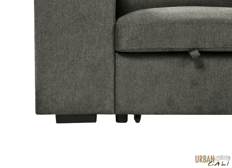 Urban Cali Sectional Sonoma 103.5" Wide Sleeper Sectional Sofa Bed with Reversible Storage Chaise and 2 Stools - Available in 2 Colours