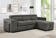 Urban Cali Sectional Sonoma 103.5" Wide Sleeper Sectional Sofa Bed with Reversible Storage Chaise and 2 Stools - Available in 2 Colours