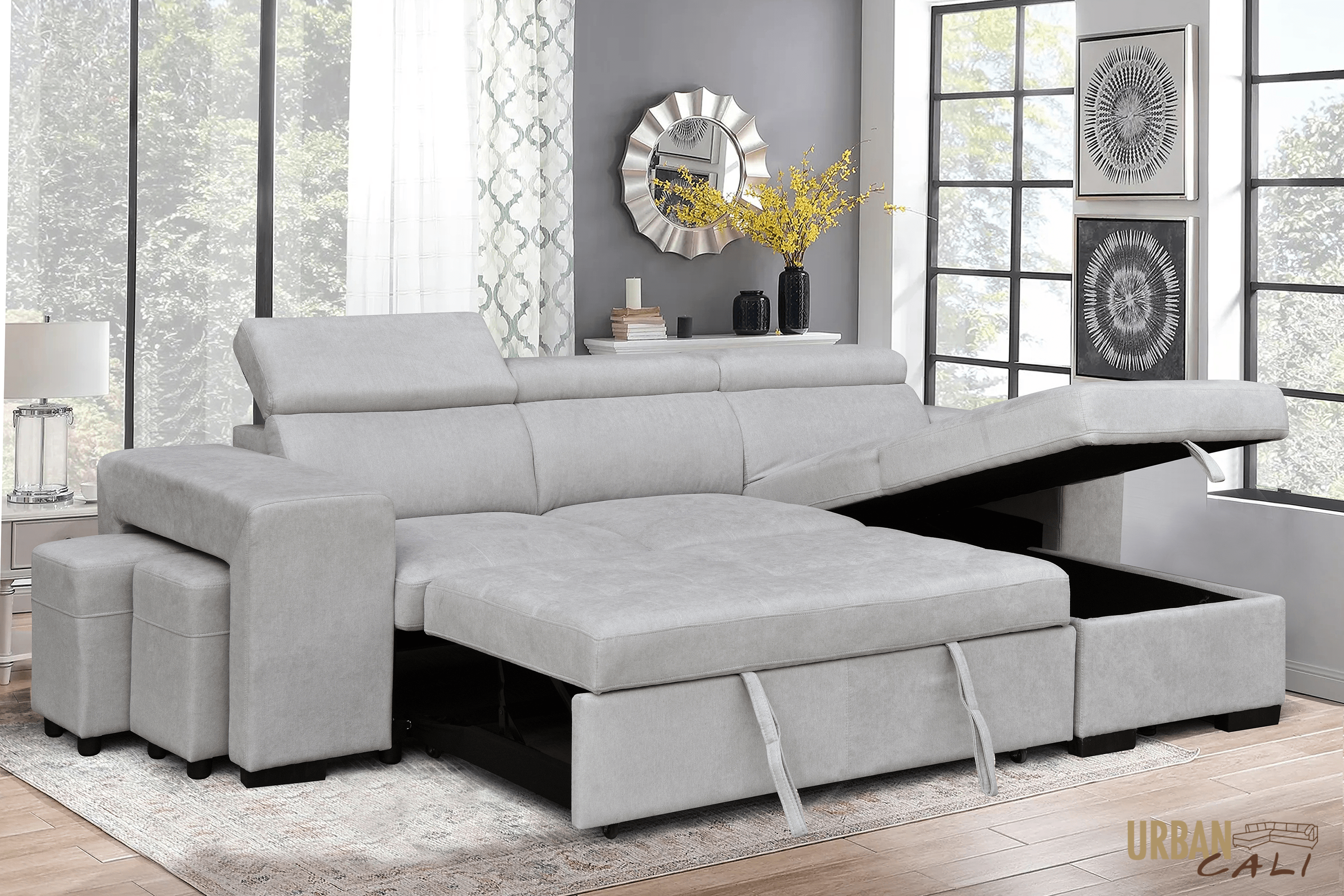 Urban Cali Sonoma Sleeper Sectional Sofa Bed with Reversible