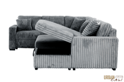 Urban Cali Sleeper Sectional Atherton 123.25" Wide Opulence Plush Minky Corduroy Large Sleeper Sectional Sofa Bed with Storage Chaise - Available in 2 Colours