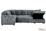Urban Cali Sleeper Sectional Atherton 123.25" Wide Opulence Plush Minky Corduroy Large Sleeper Sectional Sofa Bed with Storage Chaise - Available in 2 Colours