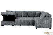 Urban Cali Sleeper Sectional Atherton 123.25" Wide Opulence Plush Minky Corduroy Large Sleeper Sectional Sofa Bed with Storage Chaise - Available in 2 Colours