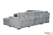 Urban Cali Sleeper Sectional Atherton 123.25" Wide Opulence Plush Minky Corduroy Large Sleeper Sectional Sofa Bed with Storage Chaise - Available in 2 Colours