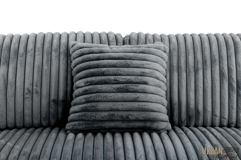 Urban Cali Sleeper Sectional Atherton 123.25" Wide Opulence Plush Minky Corduroy Large Sleeper Sectional Sofa Bed with Storage Chaise - Available in 2 Colours