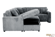 Urban Cali Sleeper Sectional Atherton 123.25" Wide Opulence Plush Minky Corduroy Large Sleeper Sectional Sofa Bed with Storage Chaise - Available in 2 Colours
