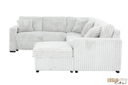 Urban Cali Sleeper Sectional Atherton Opulence Plush Light Grey Corduroy Large Sleeper Sectional Sofa Bed with Storage Chaise