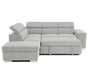 Urban Cali Sleeper Sectional Lacey Stone / Left Facing Chaise Pasadena Large Sleeper Sectional Sofa Bed with Storage Ottoman and 2 Stools - Available in 3 Colours