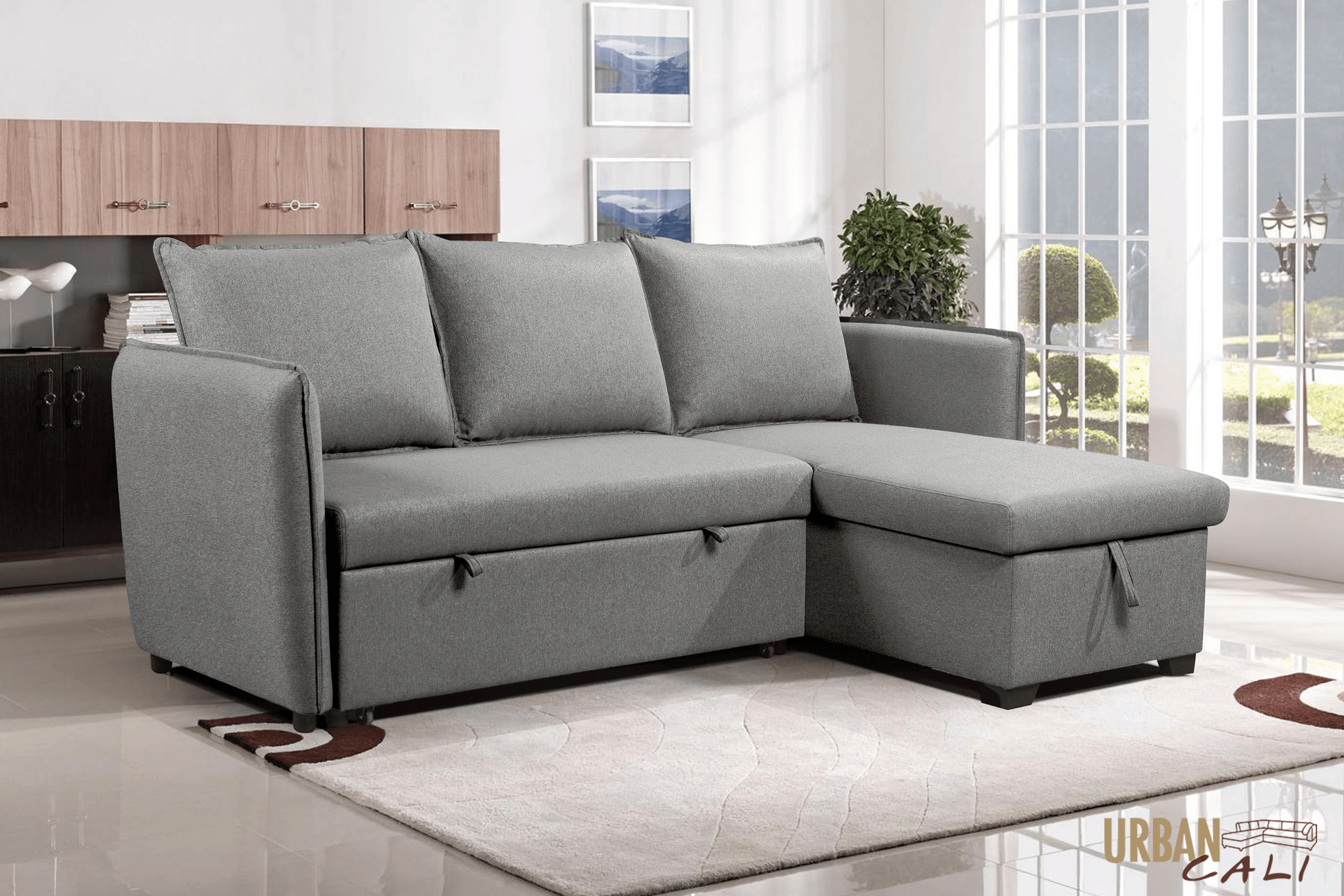 Urban Cali Laguna Sleeper Sectional Sofa Bed with Reversible Storage