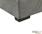 Urban Cali Sleeper Sectional Lancaster 125" Wide U-Shaped Sleeper Sectional Sofa Bed with Storage Chaises in Belfast Charcoal