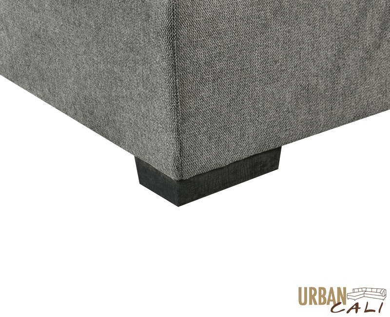 Urban Cali Sleeper Sectional Lancaster 125" Wide U-Shaped Sleeper Sectional Sofa Bed with Storage Chaises in Belfast Charcoal