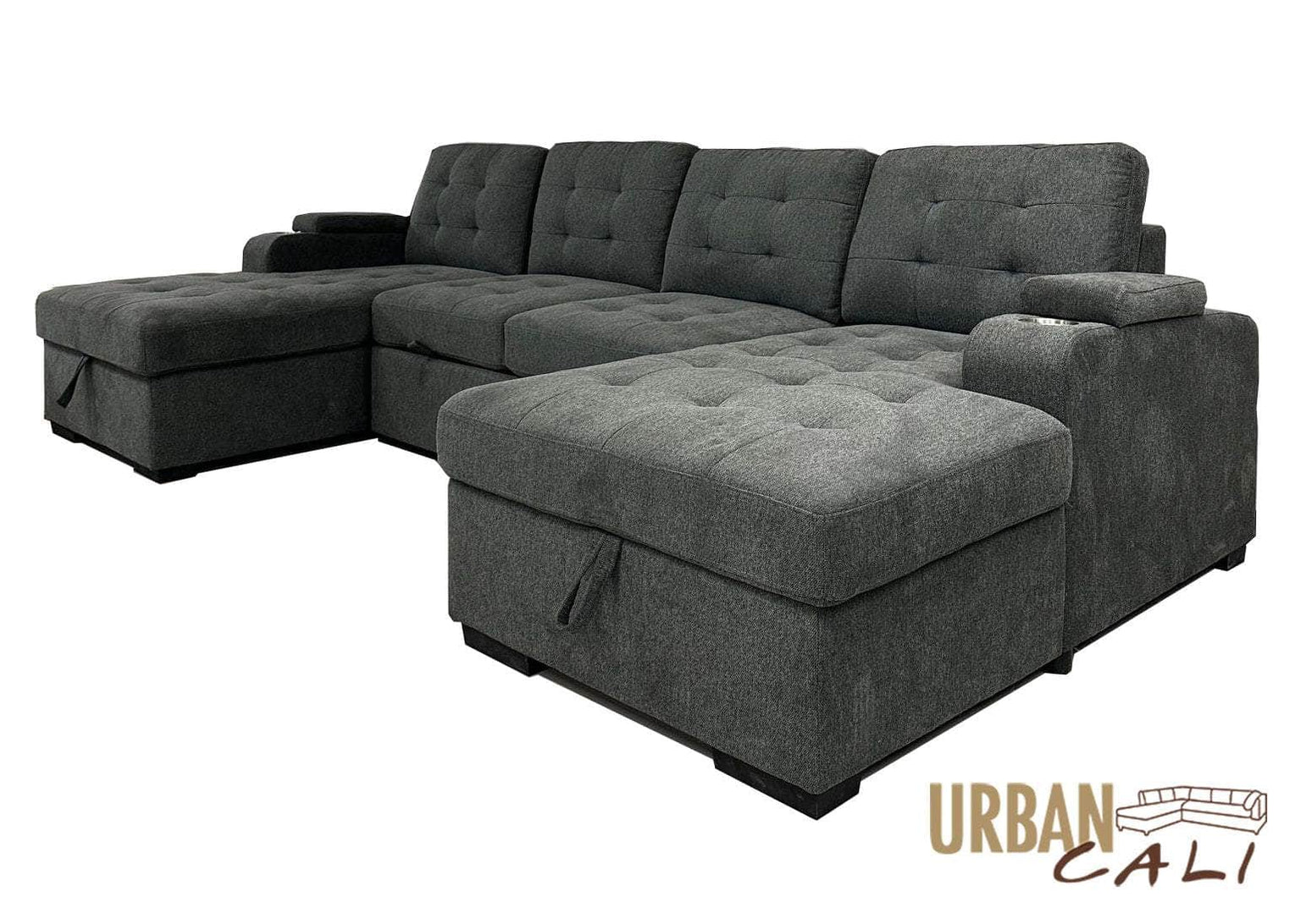 Urban Cali Lancaster UShaped Sleeper Sectional Sofa Bed Canapé