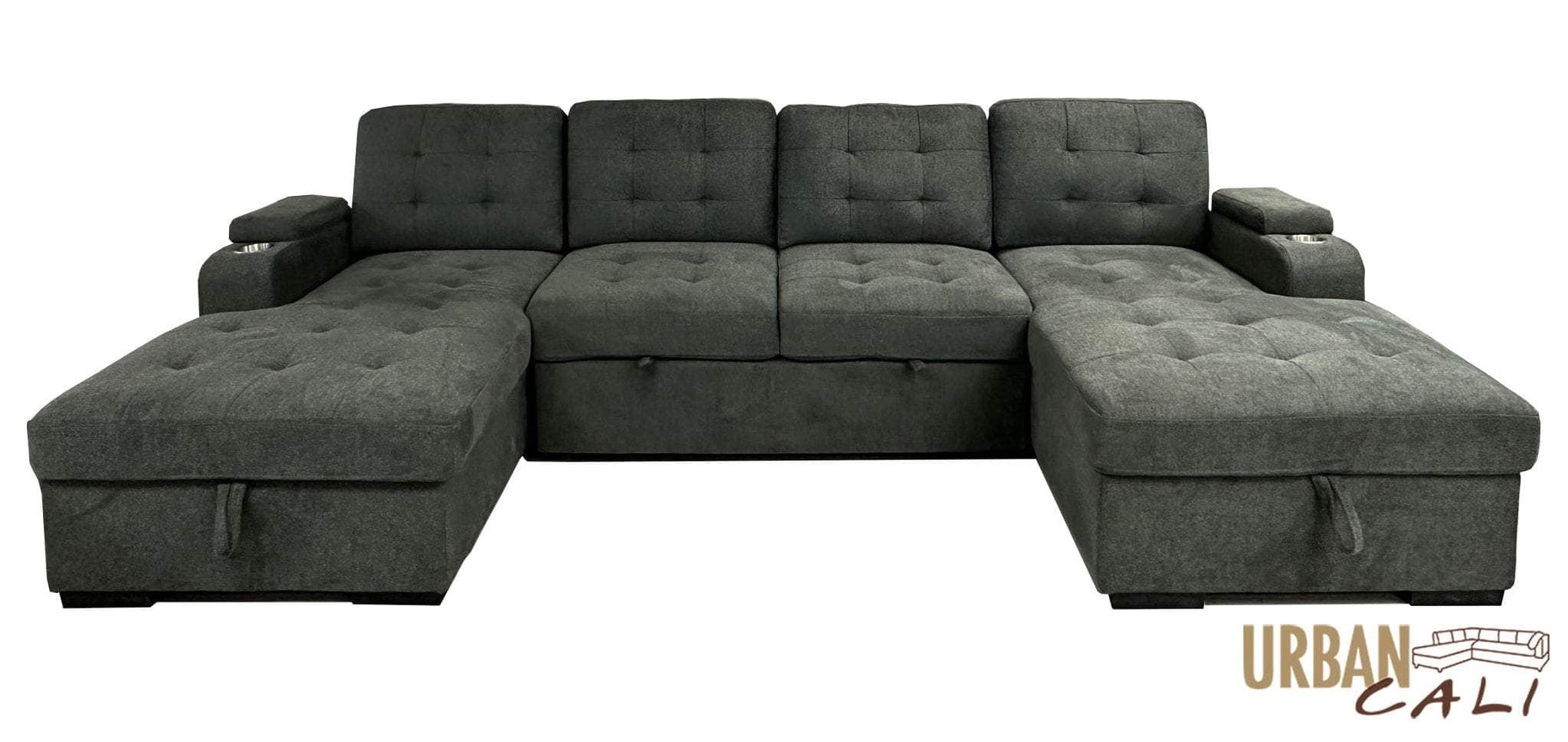 Urban Cali Lancaster UShaped Sleeper Sectional Sofa Bed Canapé