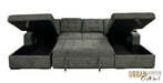 Urban Cali Sleeper Sectional Lancaster U-Shaped Sleeper Sectional Sofa Bed with Storage Chaises in Belfast Charcoal