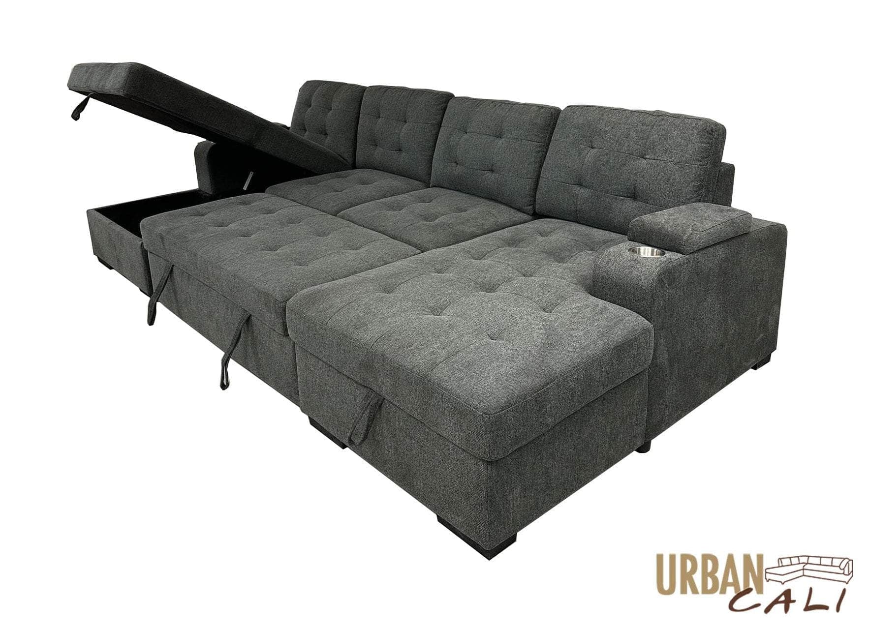 Urban Cali Lancaster UShaped Sleeper Sectional Sofa Bed Canapé