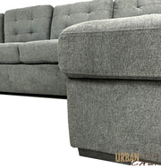 Urban Cali Sleeper Sectional Lancaster U-Shaped Sleeper Sectional Sofa Bed with Storage Chaises in Belfast Charcoal