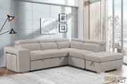 Urban Cali Sleeper Sectional Pasadena Large Sleeper Sectional Sofa Bed with Storage Ottoman and 2 Stools - Available in 3 Colours