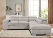 Urban Cali Sleeper Sectional Pasadena Large Sleeper Sectional Sofa Bed with Storage Ottoman and 2 Stools - Available in 3 Colours
