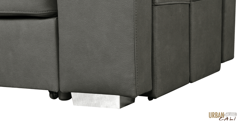 Urban Cali Sleeper Sectional Pasadena Large Sleeper Sectional Sofa Bed with Storage Ottoman and 2 Stools - Available in 3 Colours