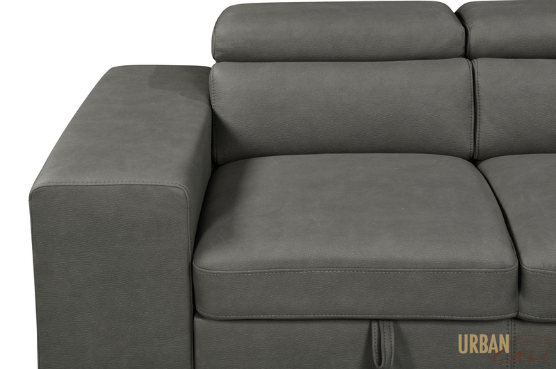 Urban Cali Sleeper Sectional Pasadena Large Sleeper Sectional Sofa Bed with Storage Ottoman and 2 Stools - Available in 3 Colours