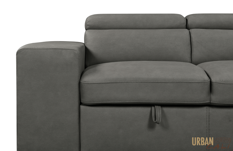 Urban Cali Sleeper Sectional Pasadena Large Sleeper Sectional Sofa Bed with Storage Ottoman and 2 Stools - Available in 3 Colours