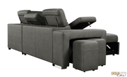 Urban Cali Sleeper Sectional Pasadena Large Sleeper Sectional Sofa Bed with Storage Ottoman and 2 Stools - Available in 3 Colours
