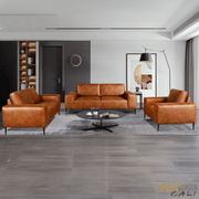 Urban Cali Sofa Set Fresno 3 Piece Sofa, Loveseat, and Chair Set in Rustic Light Brown