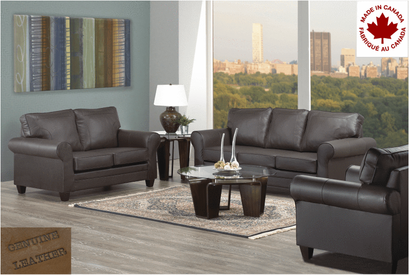 Aman Sofa Set Guelph Leather Living Room Collection