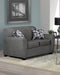 Aman Sofa Set Loveseat Humbolt Grey Fabric Living Room Seating Collection