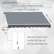 Aosom Awning 8.2ft x 6.6ft Retractable Awning Sunshade Shelter Canopy for Patio Outdoor Deck - Available in 3 Colours