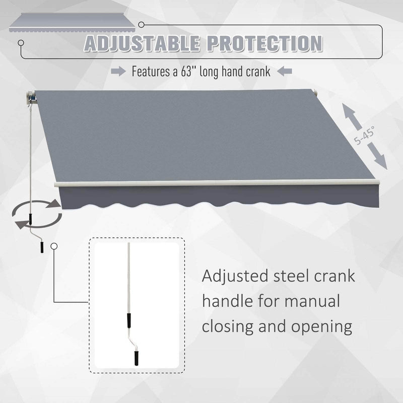 Aosom Awning 8.2ft x 6.6ft Retractable Awning Sunshade Shelter Canopy for Patio Outdoor Deck - Available in 3 Colours