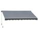 Aosom Awning Grey 8.2ft x 6.6ft Retractable Awning Sunshade Shelter Canopy for Patio Outdoor Deck - Available in 3 Colours