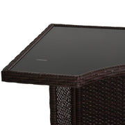 Aosom Bar Table 5 Piece Outdoor Patio Rattan Wicker Bar Table and Barstool Set in Dark Brown