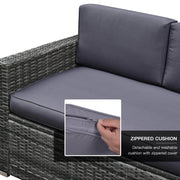 Aosom Conversation Set 4 Piece Outdoor Patio Wicker Rattan Conversation Sofa Set - Available in 2 Colours