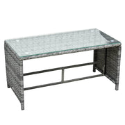 Aosom Conversation Set 4 Piece Outdoor Patio Wicker Rattan Garden Lawn Chair with Table Conversation Set - Available in 2 Colours