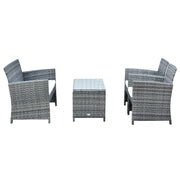 Aosom Conversation Set 4 Piece Outdoor Patio Wicker Rattan Garden Lawn Chair with Table Conversation Set - Available in 2 Colours