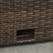 Aosom Conversation Set 5 Piece Outdoor Patio Rattan Wicker 2 Person Conversation Set with Storage in Deep Grey