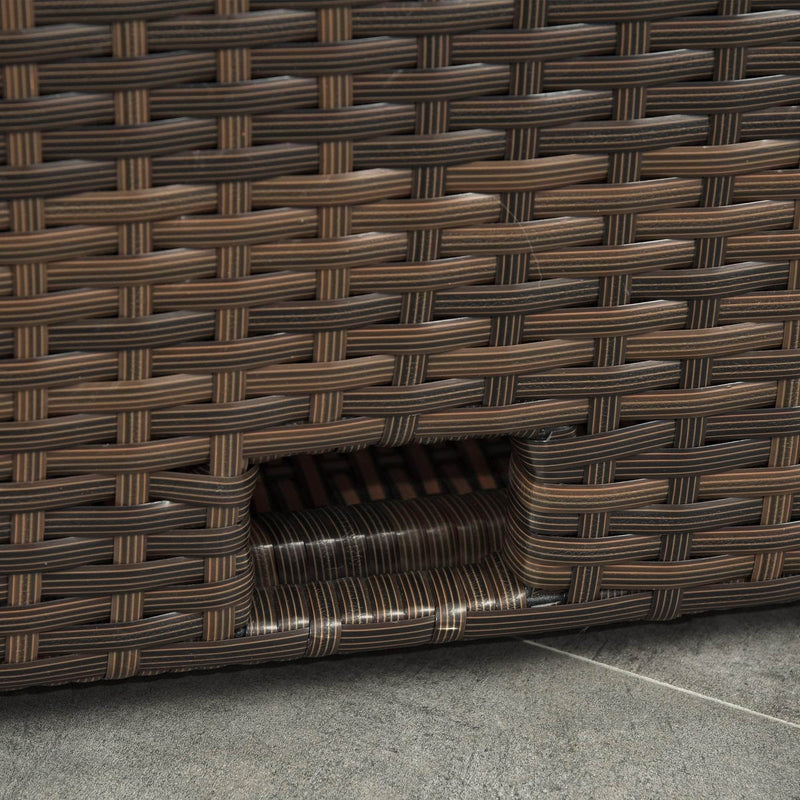 Aosom Conversation Set 5 Piece Outdoor Patio Rattan Wicker 2 Person Conversation Set with Storage in Deep Grey